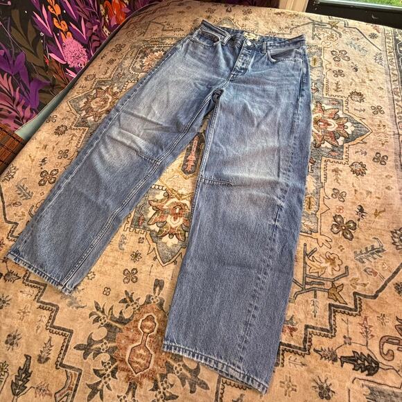 Madewell Darted Barrel Leg Jeans Oversize Baggy Denim Women's Size 24 - Picture 2 of 16